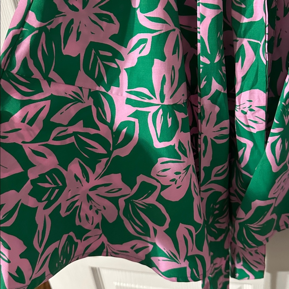 NWT Palm Rio Floral Green and Pink Dress - Picture 6 of 8